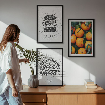 Gerahmtes bilderset Juicy Oranges Kitchen