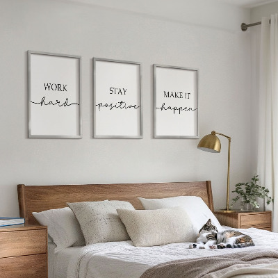 Bilder-3er-set mit rahmen Minimalistische Motivationsinschriften