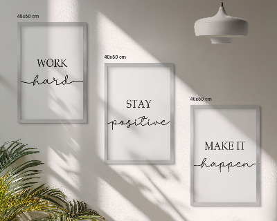 Bilder-3er-set mit rahmen Minimalistische Motivationsinschriften