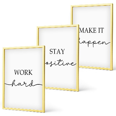 Bilder-3er-set mit rahmen Minimalistische Motivationsinschriften
