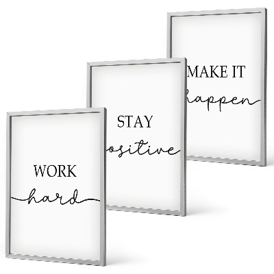 Bilder-3er-set mit rahmen Minimalistische Motivationsinschriften