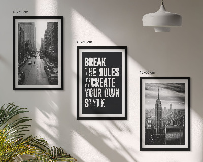 Bilder-3er-set mit rahmen Inspiration für Schwarz-Weiß-Darstellungen von Stadtstraßen