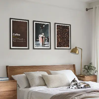 Kaffeegetränk mit Schlagsahne 3er-Set Bilder mit Rahmen
