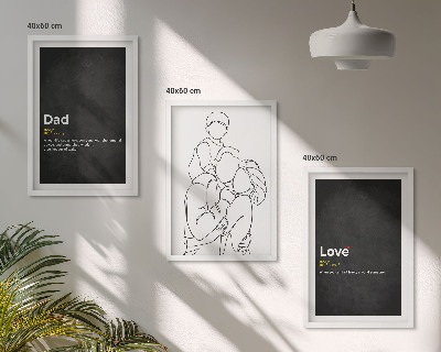 Bilder-3er-set mit rahmen Familiengeschichte, Kunst, Liebe, Vaterschaft