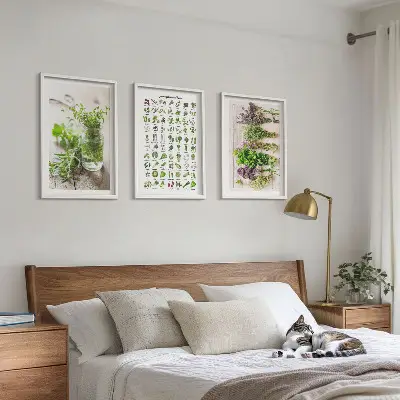 Gerahmtes Set aus getrockneten Küchenkräutern dekorative Bilder für die Küche