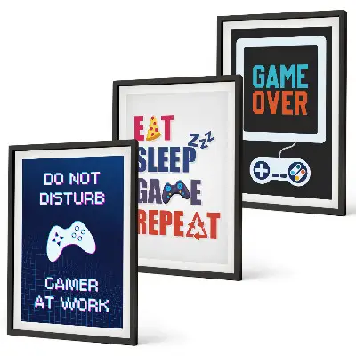 Gerahmtes Bilderset für die Spieleunterhaltung