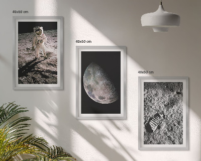 Gerahmtes bilderset Astronautenfoto vom Mond
