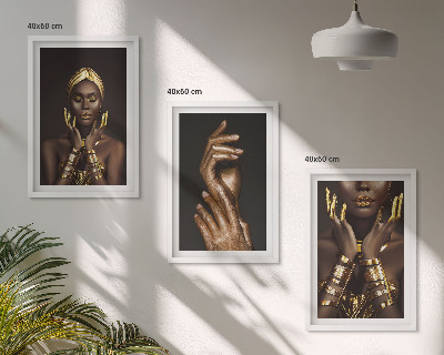 Bilder-3er-set mit rahmen Porträts afrikanischer Frauen