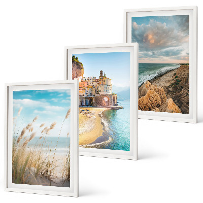 Bilder-3er-set mit rahmen Landschaften Strand Klippen Stadt