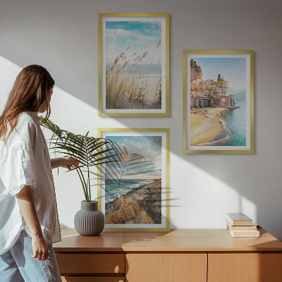 Bilder-3er-set mit rahmen Landschaften Strand Klippen Stadt