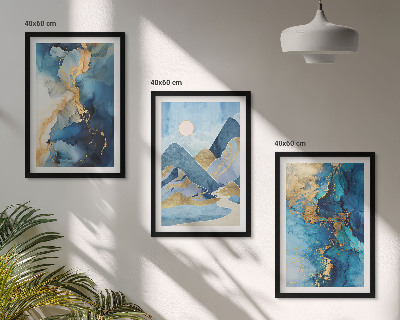 Bilder-3er-set mit rahmen Abstrakte Muster der Blue Mountains