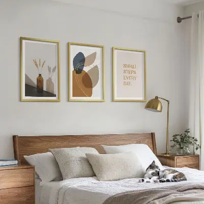 Set aus abstrakten Formen gerahmtes Bilderset