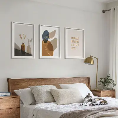 Set aus abstrakten Formen gerahmtes Bilderset