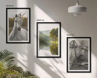 Natur des Flusses White Horses Bilder-3er-Set mit Rahmen
