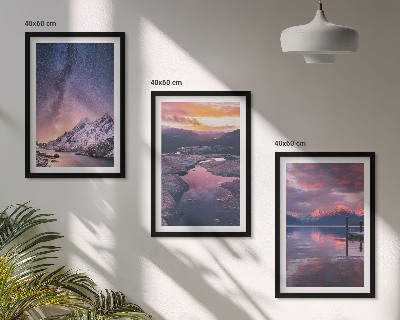 Bilder-3er-set mit rahmen Berge, Wasser, wunderschöne Landschaften
