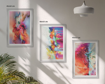 Bilder-3er-set mit rahmen Farbenfrohe Abstraktionen der Form