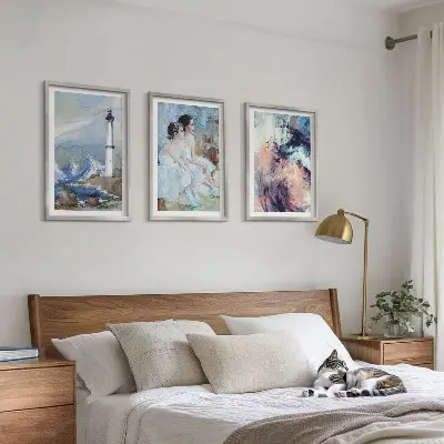 Leuchtturm Abstrakte Tänzerin 3er-Set Bilder mit Rahmen