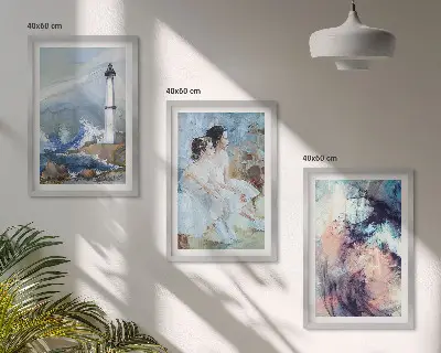 Leuchtturm Abstrakte Tänzerin 3er-Set Bilder mit Rahmen