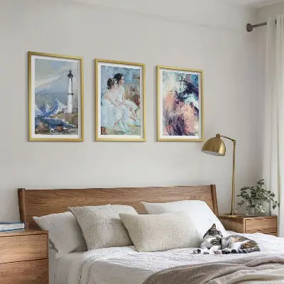 Leuchtturm Abstrakte Tänzerin 3er-Set Bilder mit Rahmen