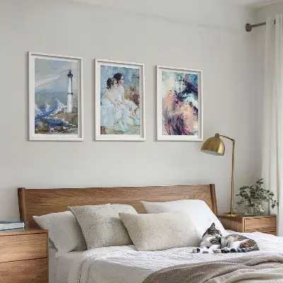 Leuchtturm Abstrakte Tänzerin 3er-Set Bilder mit Rahmen
