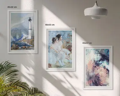 Leuchtturm Abstrakte Tänzerin 3er-Set Bilder mit Rahmen