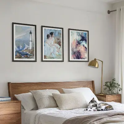 Leuchtturm Abstrakte Tänzerin 3er-Set Bilder mit Rahmen