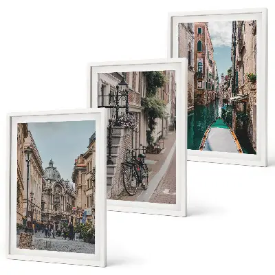 Venedigs Wasserstraßen 3er-Set Bilder mit Rahmen