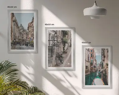 Venedigs Wasserstraßen 3er-Set Bilder mit Rahmen