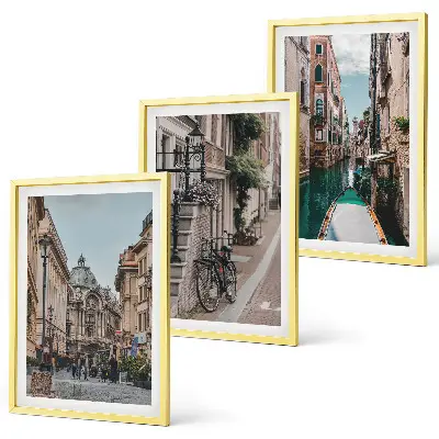 Venedigs Wasserstraßen 3er-Set Bilder mit Rahmen