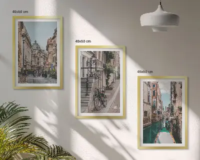 Venedigs Wasserstraßen 3er-Set Bilder mit Rahmen