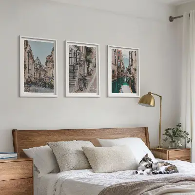 Venedigs Wasserstraßen 3er-Set Bilder mit Rahmen