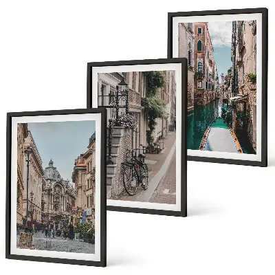 Venedigs Wasserstraßen 3er-Set Bilder mit Rahmen