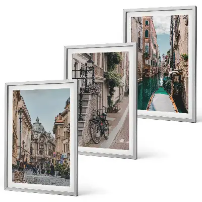 Venedigs Wasserstraßen 3er-Set Bilder mit Rahmen