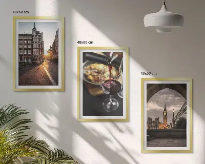 Gerahmtes Bilderset mit Motiven von Essen in der Stadt London
