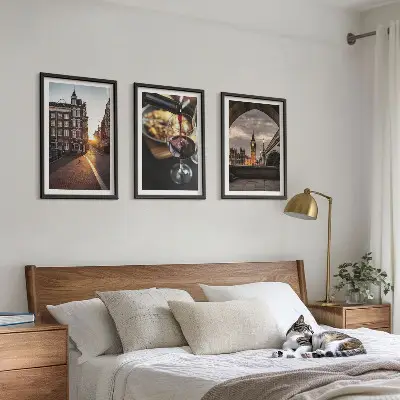 Gerahmtes Bilderset mit Motiven von Essen in der Stadt London