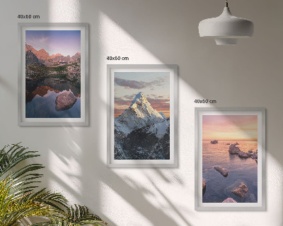 Bilder-3er-set mit rahmen Berglandschaften im Hintergrund