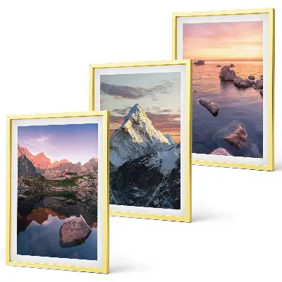 Berglandschaften 3er-Set mit passenden Rahmen