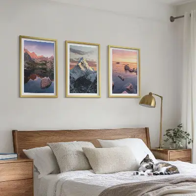 Berglandschaften 3er-Set mit passenden Rahmen