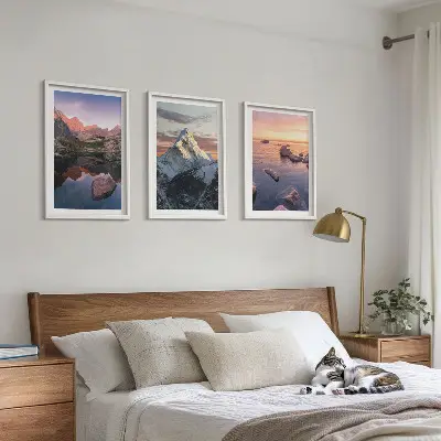 Berglandschaften 3er-Set mit passenden Rahmen
