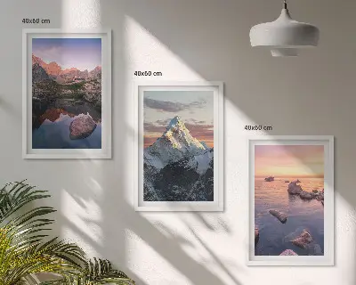 Berglandschaften 3er-Set mit passenden Rahmen