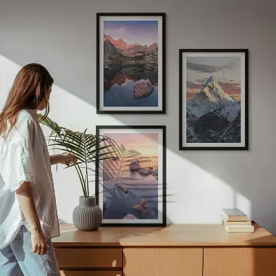 Berglandschaften 3er-Set mit passenden Rahmen