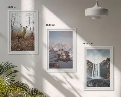Wilde Berglandschaften 3er-Set Bilder mit Rahmen