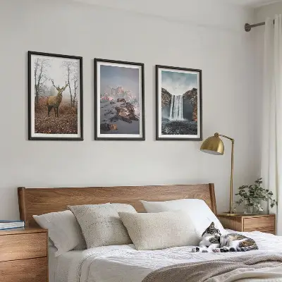 Wilde Berglandschaften 3er-Set Bilder mit Rahmen