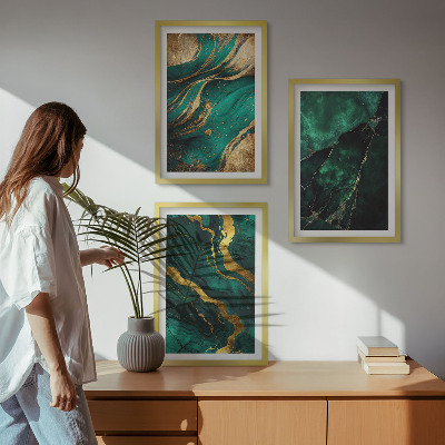 Gerahmtes bilderset Elegante Steinmuster