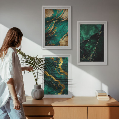 Gerahmtes bilderset Elegante Steinmuster
