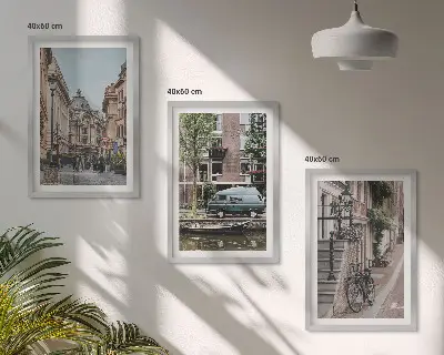 Stadtansichten von Gebäuden 3er-Set Bilder mit Rahmen