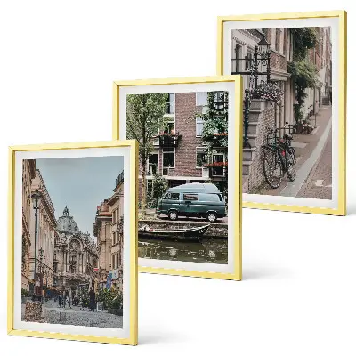 Stadtansichten von Gebäuden 3er-Set Bilder mit Rahmen