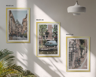 Bilder-3er-set mit rahmen Stadtansichten von Gebäuden