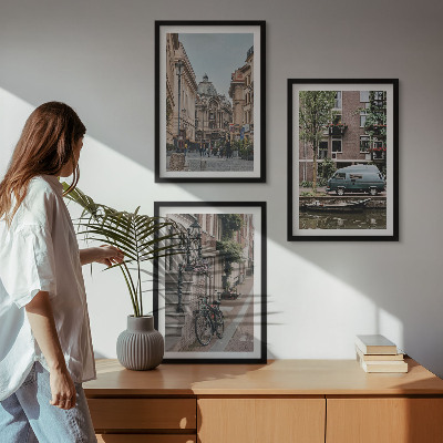 Bilder-3er-set mit rahmen Stadtansichten von Gebäuden