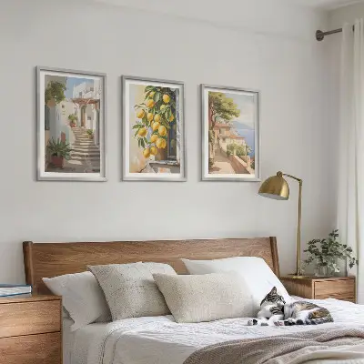 Gerahmtes Bilderset mit Meerblick Motiv Lemon Streets
